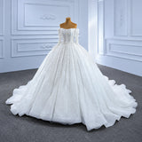 ChicSew Luxurious Off Shoulder A-Line Ball Gown Wedding Dress With Beading