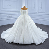 ChicSew Luxurious Off Shoulder A-Line Ball Gown Wedding Dress With Beading