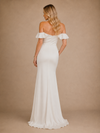 ChicSew Elegant Ruffled Off The Shoulder Satin Mermaid Floor-Length Wedding Dress