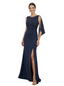 Chicsew Sexy Scoop Sleeveless Side Slit Beaded Floor Length Mermaid Mother Of The Groom Dress