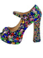 Women's Wedding Shoes Colorful Crystal High Heel Decorative Heel Bridal Shoes,H33