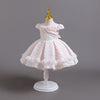 Lace Satin Flower Girls Dress Cute Princess Gown for Wedding Kids Tutu Dresses