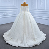 ChicSew Luxurious Off Shoulder Beaded Ball Gown Wedding Dress With Sequin