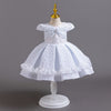 Lace Satin Flower Girls Dress Cute Princess Gown for Wedding Kids Tutu Dresses