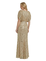 Chicsew Elegant V-Neck Short Sleeves Mermaid Floor-Length Sequin Mother Of The Groom Dress