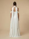 A-Line Off Shoulder Simple Maxi Long Satin Wedding Dresses Online