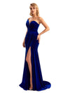 Winter One-Shoulder Velvet Mermaid Bridesmaid Dresses