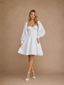 ChicSew Fancy Sweetheart Long Sleeves A-Line Satin Knee-Length Wedding Dress