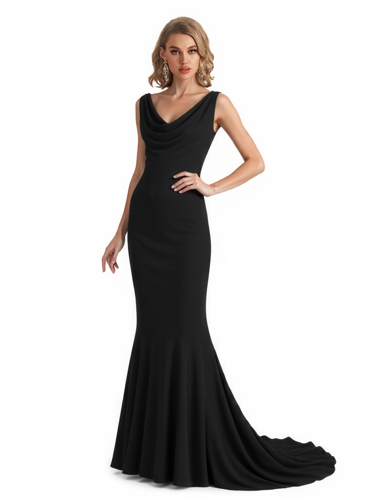 Sexy V-neck Sleeveless Chiffon Mermaid Floor-Length Mother of The Bride Dresses