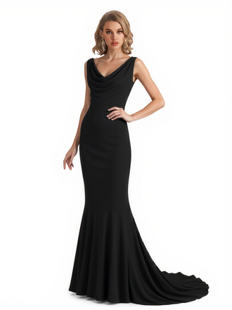 Sexy V-neck Sleeveless Chiffon Mermaid Floor-Length Mother of The Bride Dresses