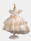 Luxury Princess Flower Girls Dress with Train Cute Gown for Wedding Kids Tutu Dresses