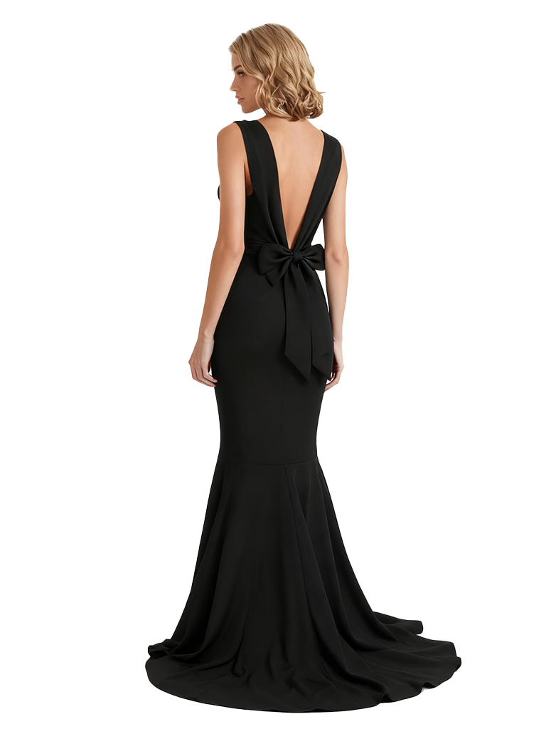 Sexy V-neck Sleeveless Chiffon Mermaid Floor-Length Mother of The Bride Dresses