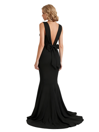 Sexy V-neck Sleeveless Chiffon Mermaid Floor-Length Mother of The Bride Dresses