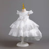 Luxury Princess Flower Girls Dress with Train Cute Gown for Wedding Kids Tutu Dresses