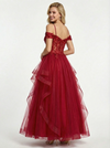 Romantic Lace Corset A Line Tiered Tulle Prom Gown