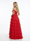 Stunning Chiffon Off the Shoulder Tiered Ruffles A-line Prom Dresses