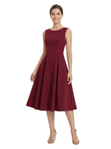 Chicsew Chic Scoop Sleeveless Ruched Knee-Length A-Line Mother Of The Brides Dress
