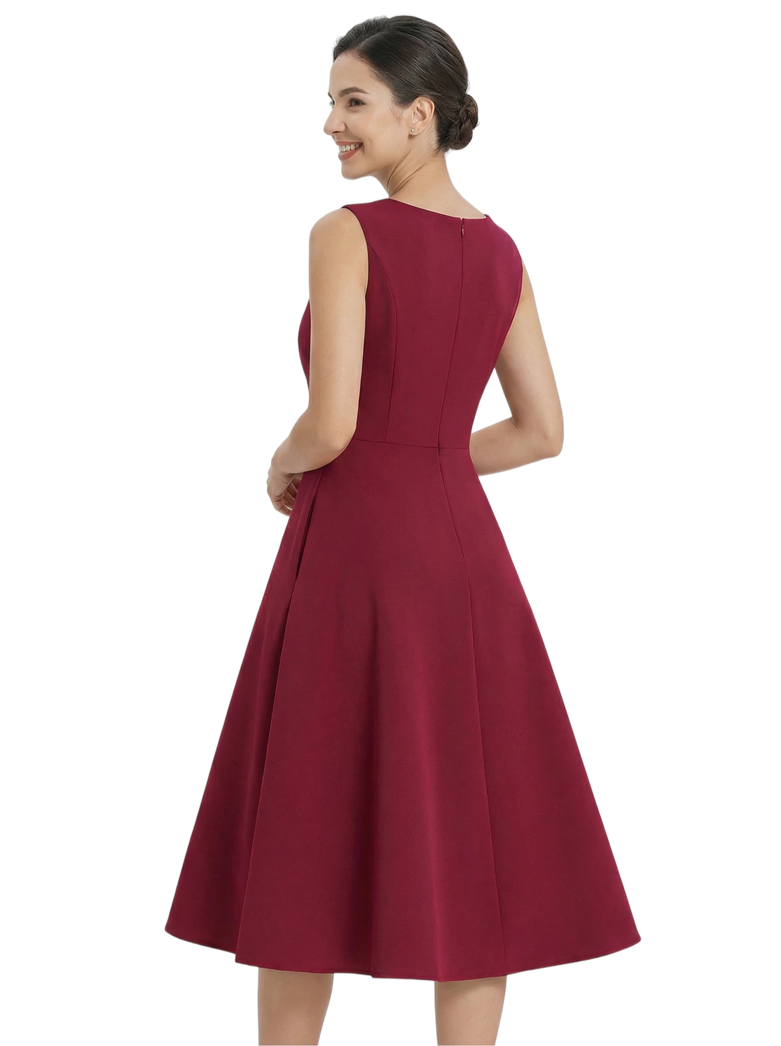 Chicsew Chic Scoop Sleeveless Ruched Knee-Length A-Line Mother Of The Brides Dress