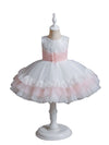 Cupcake Princess Flower Girls Dress with Train Cute Gown for Wedding Kids Tutu Dresses