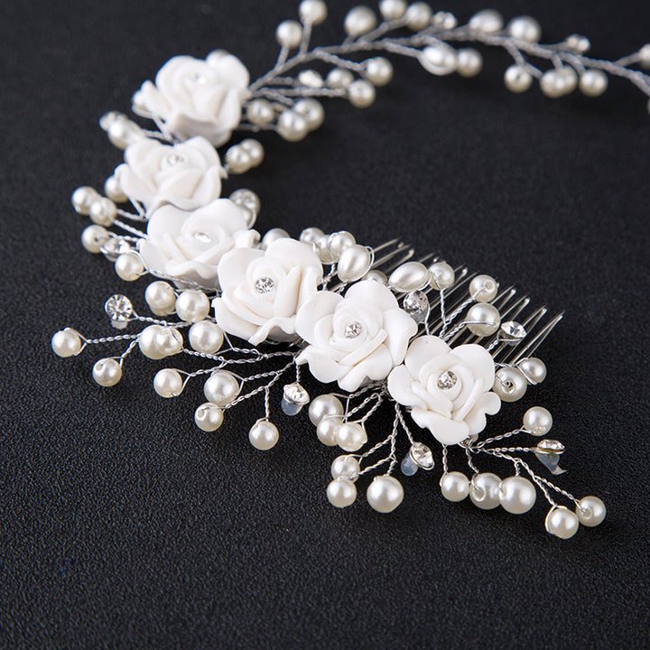 Bride Hair Band New Fashion Pearl flower Hair Band Hand-woven