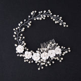 Bride Hair Band New Fashion Pearl flower Hair Band Hand-woven