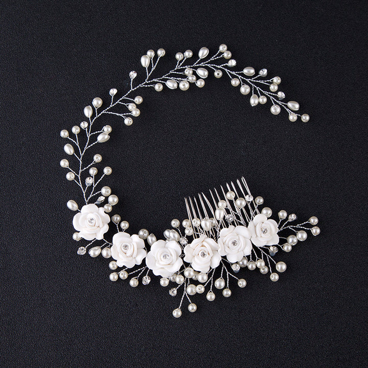 Bride Hair Band New Fashion Pearl flower Hair Band Hand-woven