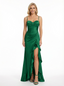 Chic Ruffles Sweetheart Spaghetti Straps Prom Dress with Slit