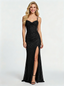 Sparkly Sequins Cowl Neck Side Slit Mermaid Corset Prom Dress