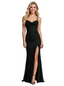 ChicSew Sparkly Glitter Jersey Cowl Neck Side Slit Mermaid Corset Prom Dress