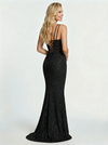 Sparkly Sequins Cowl Neck Side Slit Mermaid Corset Prom Dress