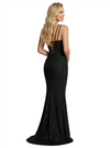 ChicSew Sparkly Glitter Jersey Cowl Neck Side Slit Mermaid Corset Prom Dress