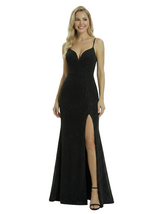 ChicSew Sparkly Glitter Jersey V-neck Side Slit Mermaid Prom Dress