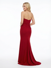 Elegant Jersey Strapless Ruffles Mermaid Prom Dress with Slit