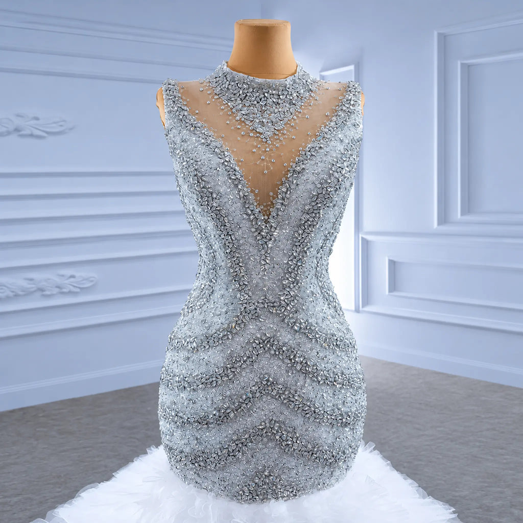 ChicSew Sleeveless Mermaid Ball Gown Wedding Dress With Rhinestone