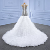 ChicSew Sleeveless Mermaid Ball Gown Wedding Dress With Rhinestone