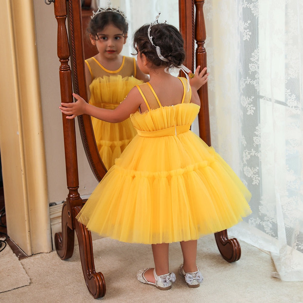 Princess Flower Girls Dress Cute Gown for Wedding Kids Tutu Dresses