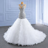 ChicSew Sleeveless Mermaid Ball Gown Wedding Dress With Rhinestone