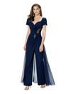 Elegant Chiffon Short Sleeves Unique Jump Suit Mother of The Bride