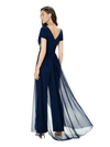 Elegant Chiffon Short Sleeves Unique Jump Suit Mother of The Bride