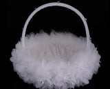 Creative Handmade Ostrich Feather Wedding Flower Basket, HL-5619