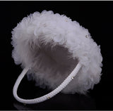Creative Handmade Ostrich Feather Wedding Flower Basket, HL-5619