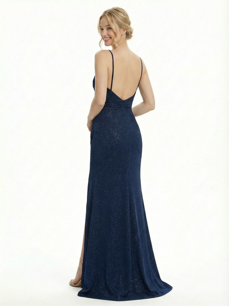 Sparkly Sweetheart Pleated Mermaid Prom Dress with Slit