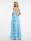 Sweet Off the Shoulder Ruffles Corset A-line Prom Dress