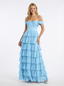 Sweet Off the Shoulder Ruffles Corset A-line Prom Dress