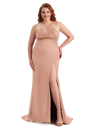 Mermaid Rose Gold Satin Bridesmaid Dresses