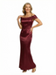 Chicsew Alluring Beaded Off Shoulder Sleeveless Satin Mermaid Mother of The Bride Dress
