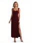 Elegant Spaghetti Straps Sweetheart Side Slit Mermaid Velvet Ankle-Length Mother of The Dresses