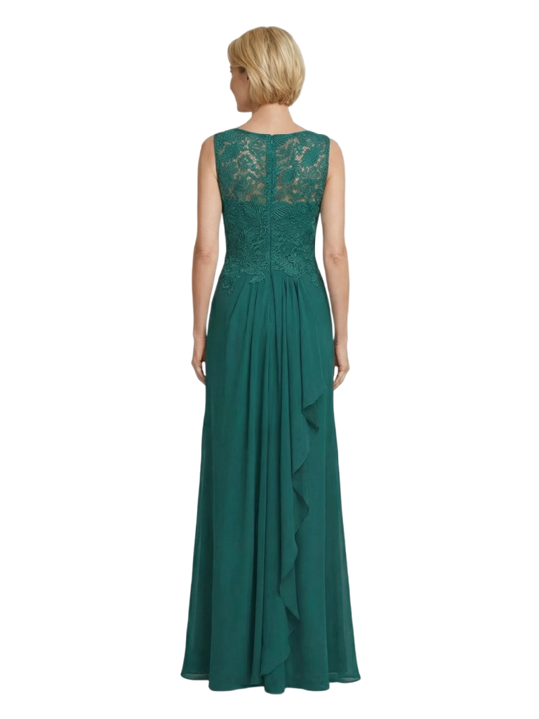 Elegant Scoop Sleeveless Lace Chiffon A-line Mother of The Bride Dresses