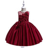 Luxury Satin Flower Girls Dress Elegant Princess Gown for Wedding Kids Tutu Dresses