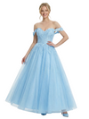 ChicSew Gorgeous Off the Shoulder Lace Appliques A-line Tulle Prom Party Dress